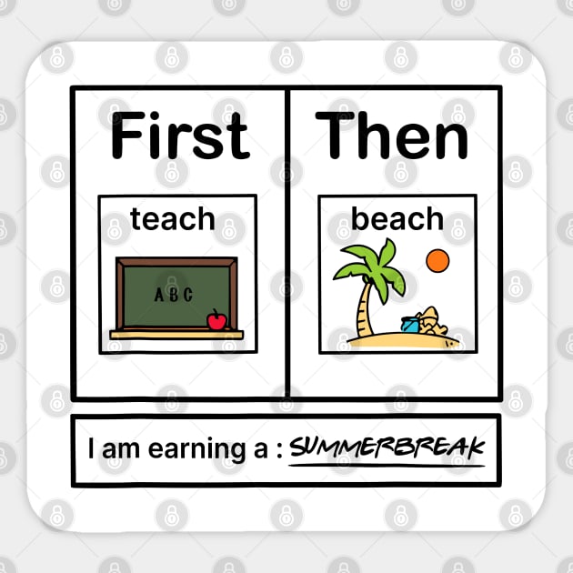 First Teach Then Beach I Am Earning A Summer Break Sticker by Angelavasquez